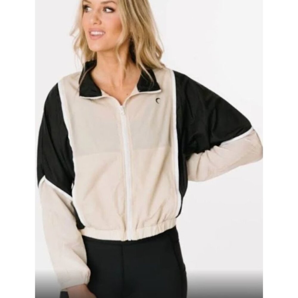ZYIA black & tan block zipper jacket size XXL